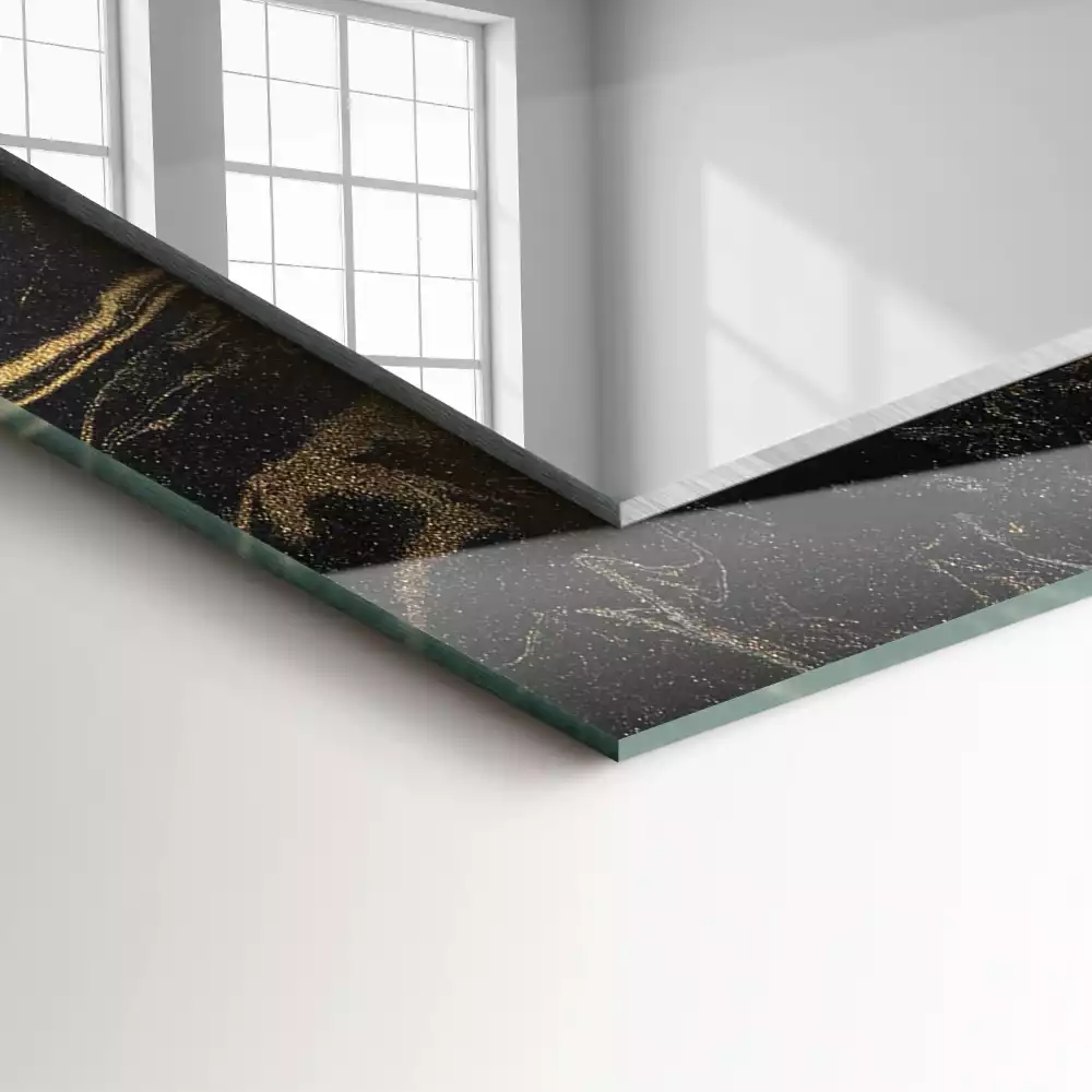 Négyszögletes díszes tükör Absztrakt márvány minta