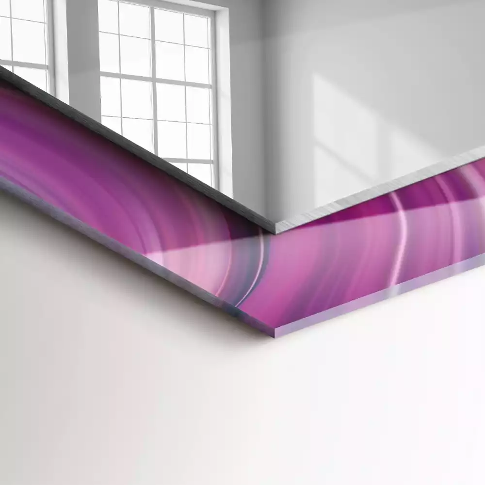 Négyszögletes díszes tükör Absztrakt színes hullámok