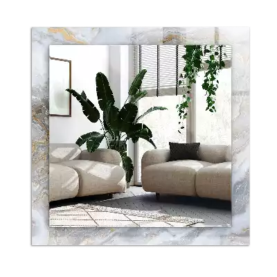 Négyszögletes díszes tükör Márvány mintás textúra