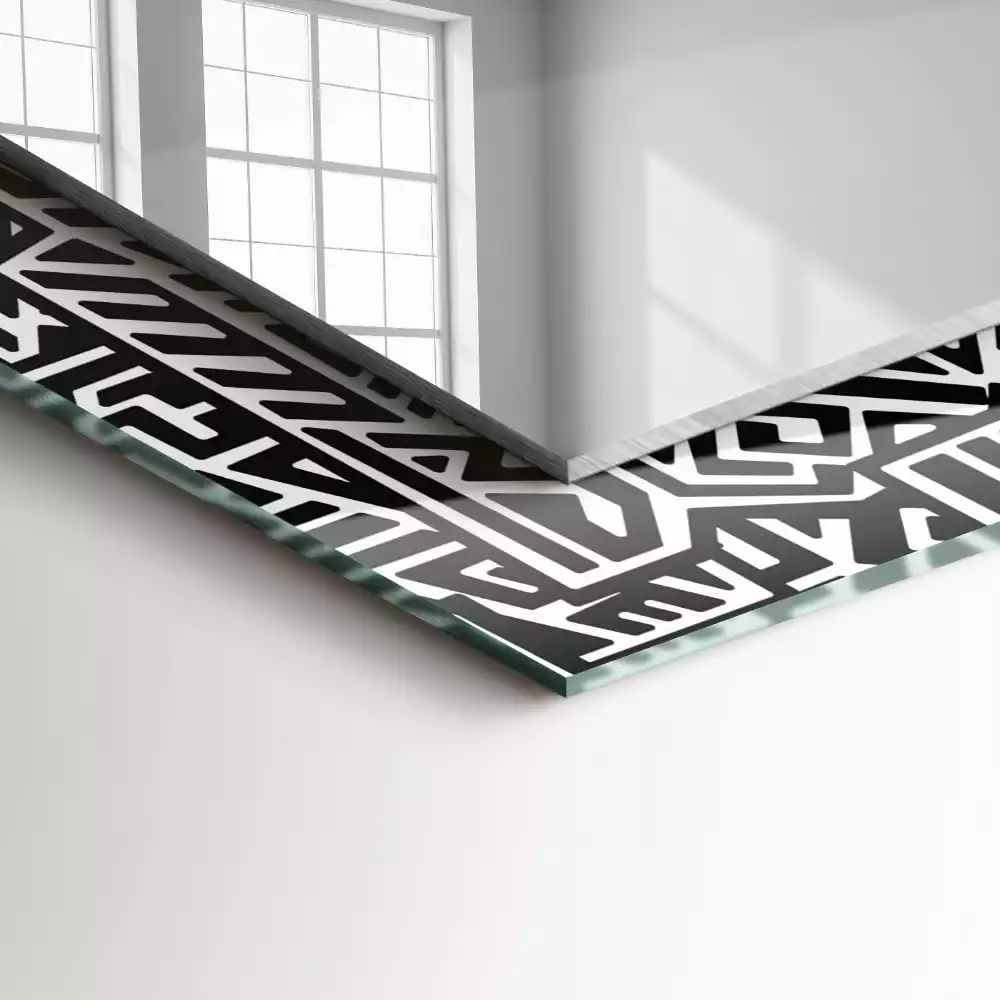 Négyszögletes díszes tükör Geometriai minta