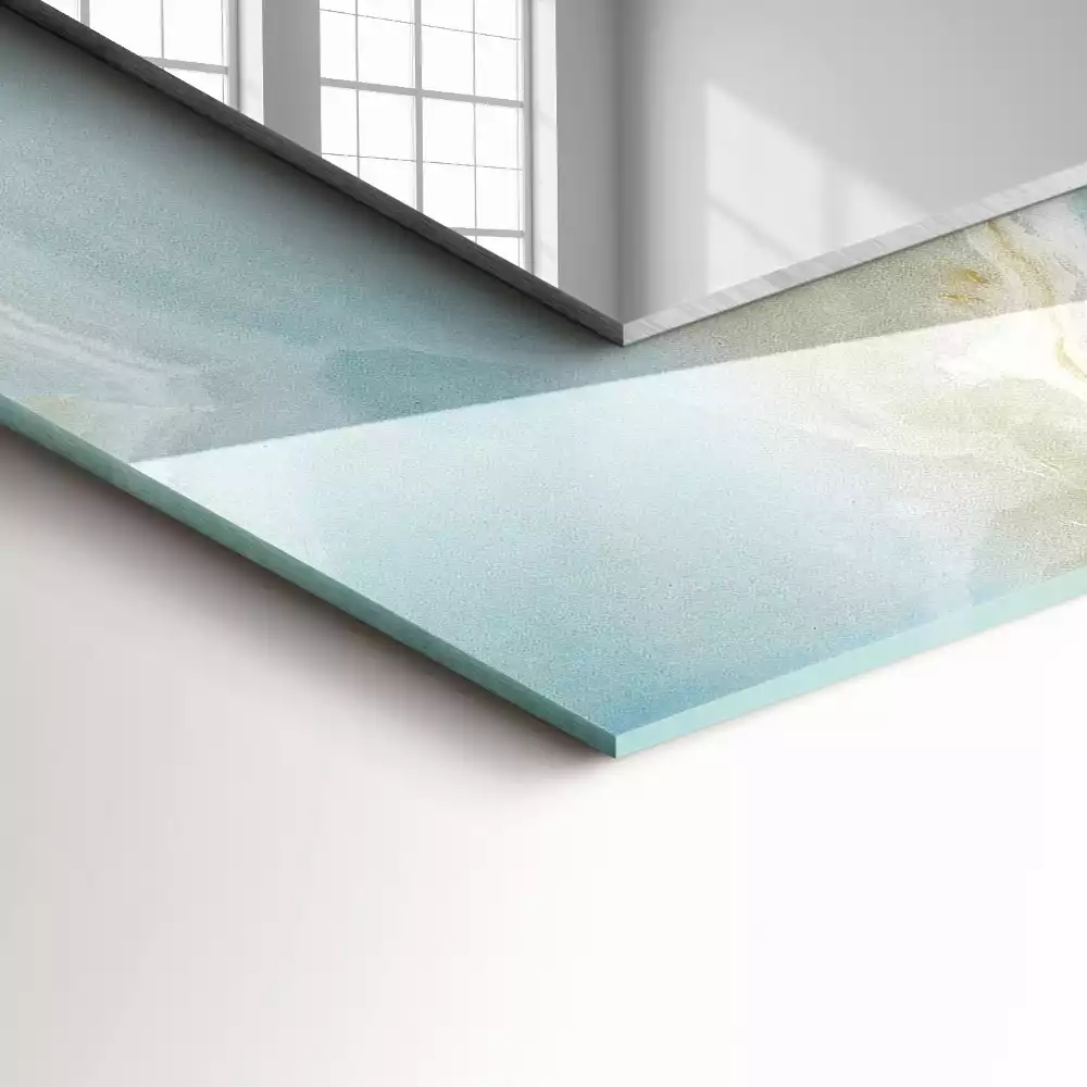 Négyszögletes tükör fali dísz Kék ónix márvány