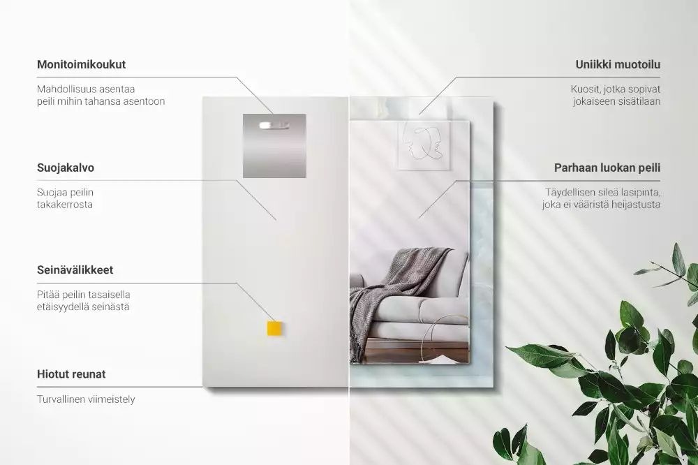 Négyszögletes tükör fali dísz Kék ónix márvány