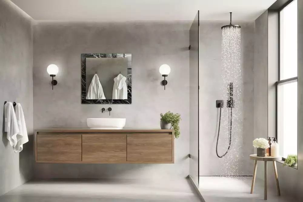 Négyszögletes tükör fali dísz Fekete márvány