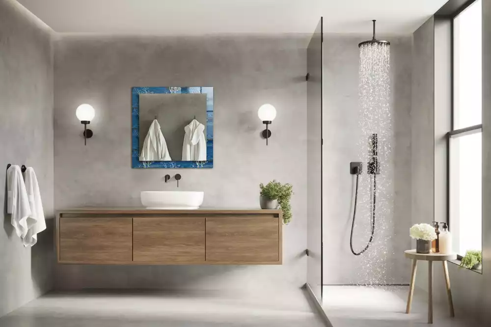 Négyszögletes tükör fali dísz Fák táj