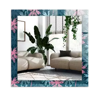 Négyszögletes tükör fali dísz Pálmafák színes minta