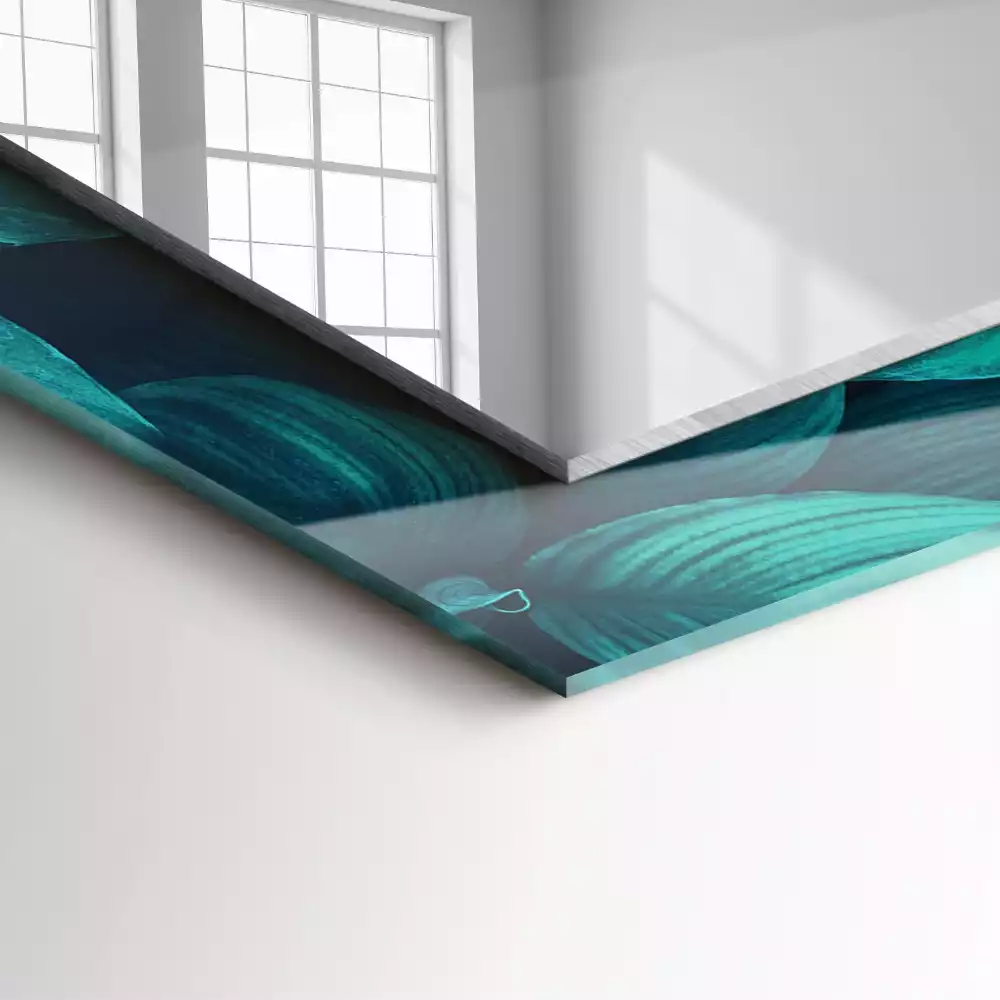 Négyszögletes tükör fali dísz Zöld Levelek