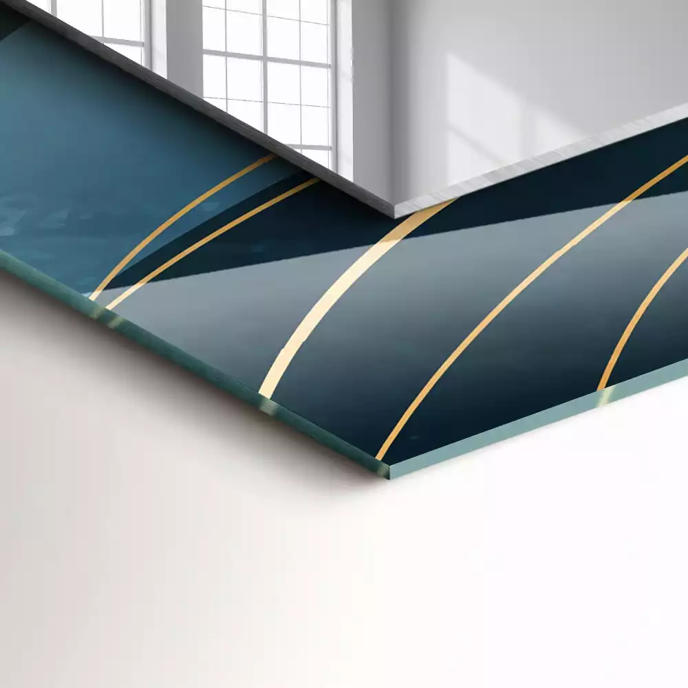 Négyszögletes tükör fali dísz Absztrakt vonalak