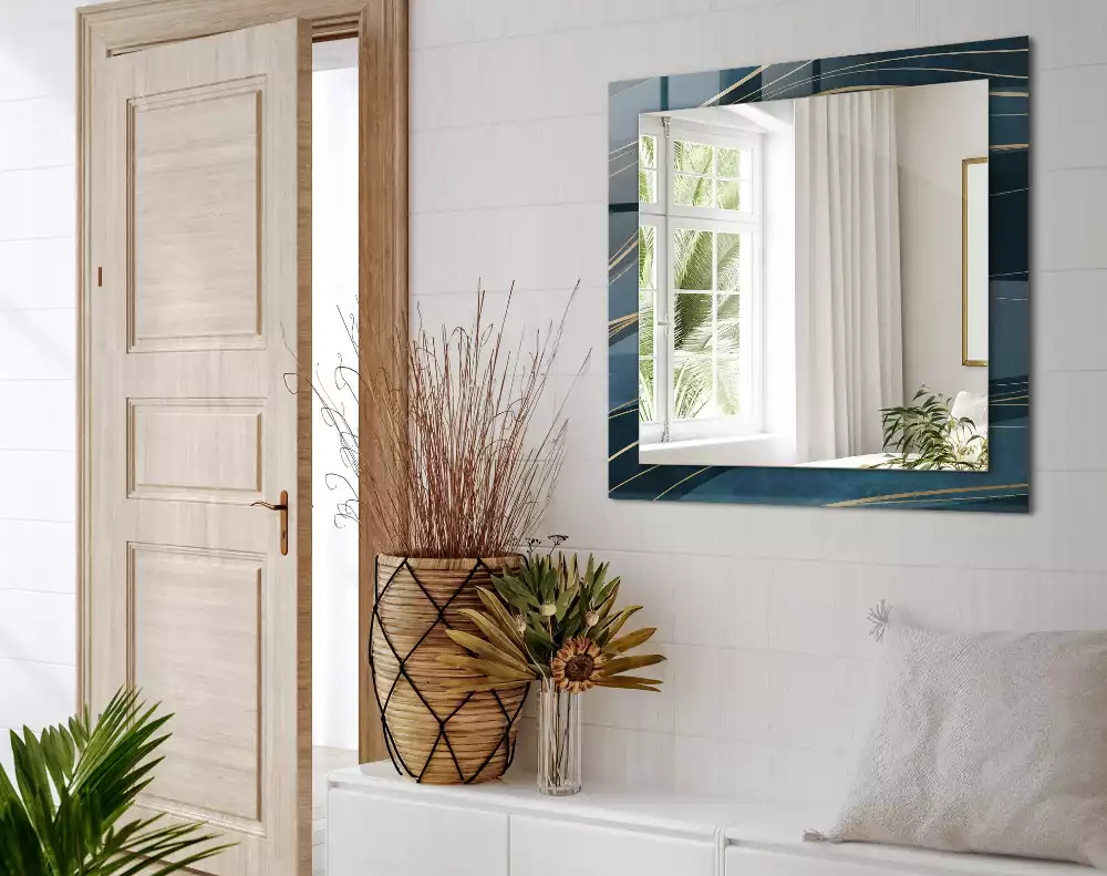 Négyszögletes tükör fali dísz Absztrakt vonalak