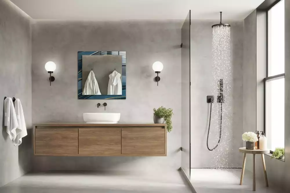 Négyszögletes tükör fali dísz Absztrakt vonalak