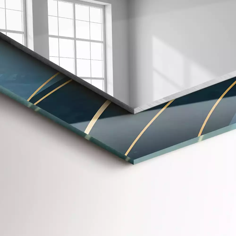 Négyszögletes tükör fali dísz Absztrakt vonalak