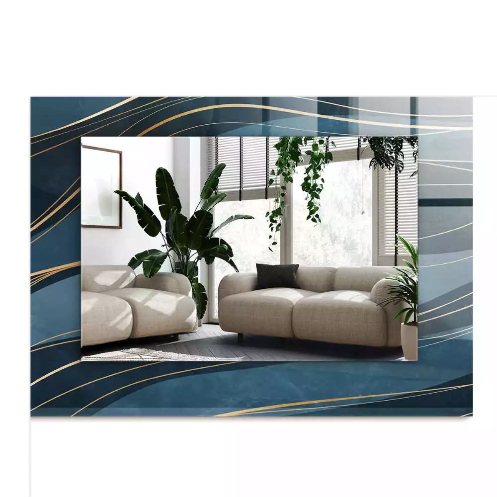 Négyszögletes tükör fali dísz Absztrakt vonalak