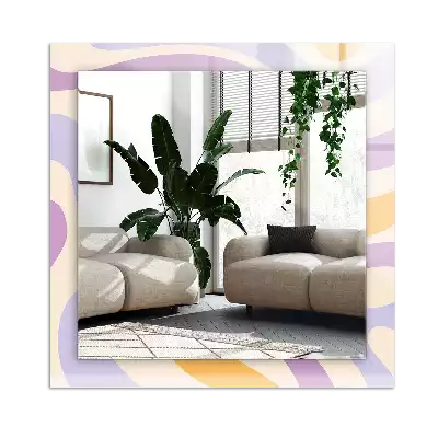 Négyszögletes tükör fali dísz Absztrakt színes minták