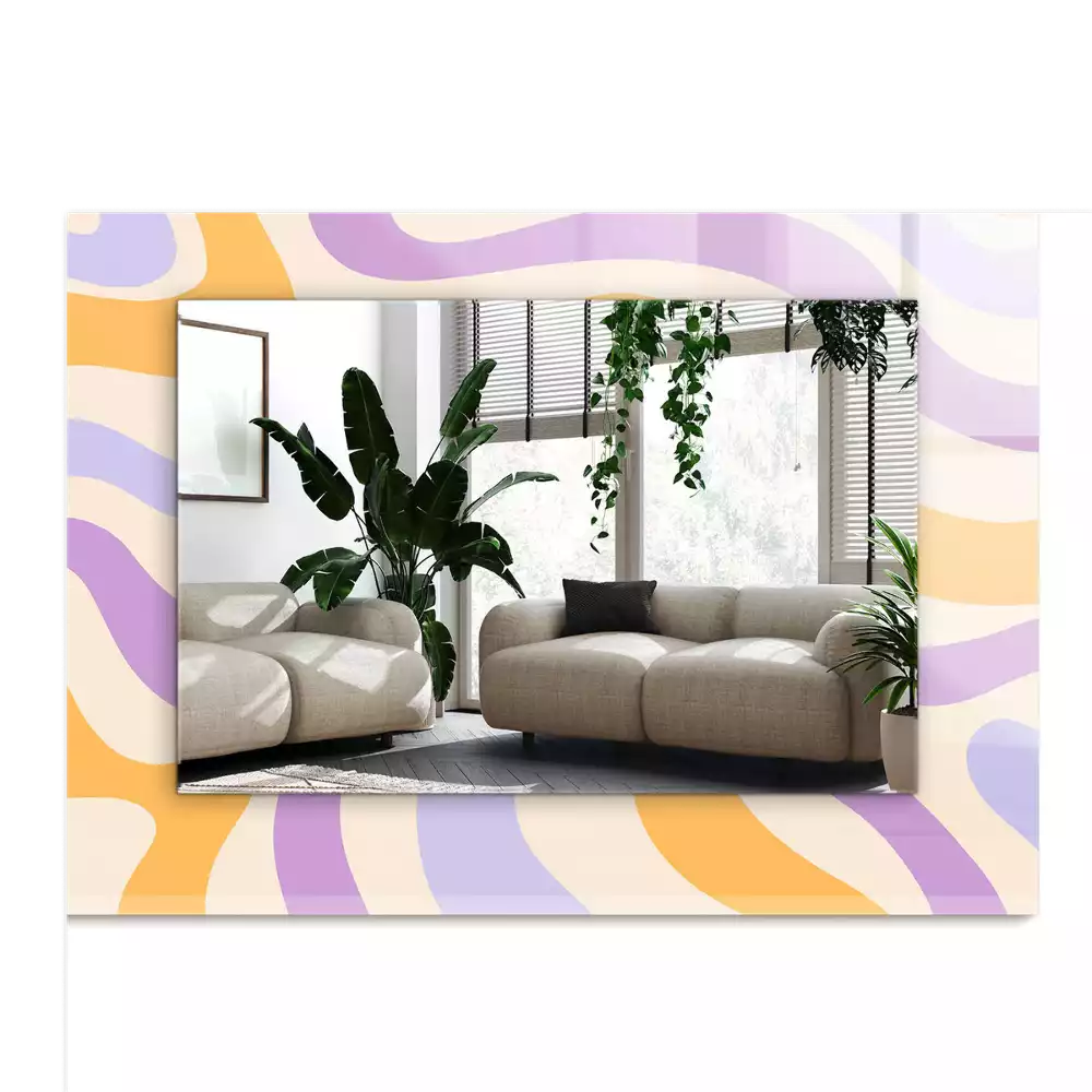 Négyszögletes tükör fali dísz Absztrakt színes minták