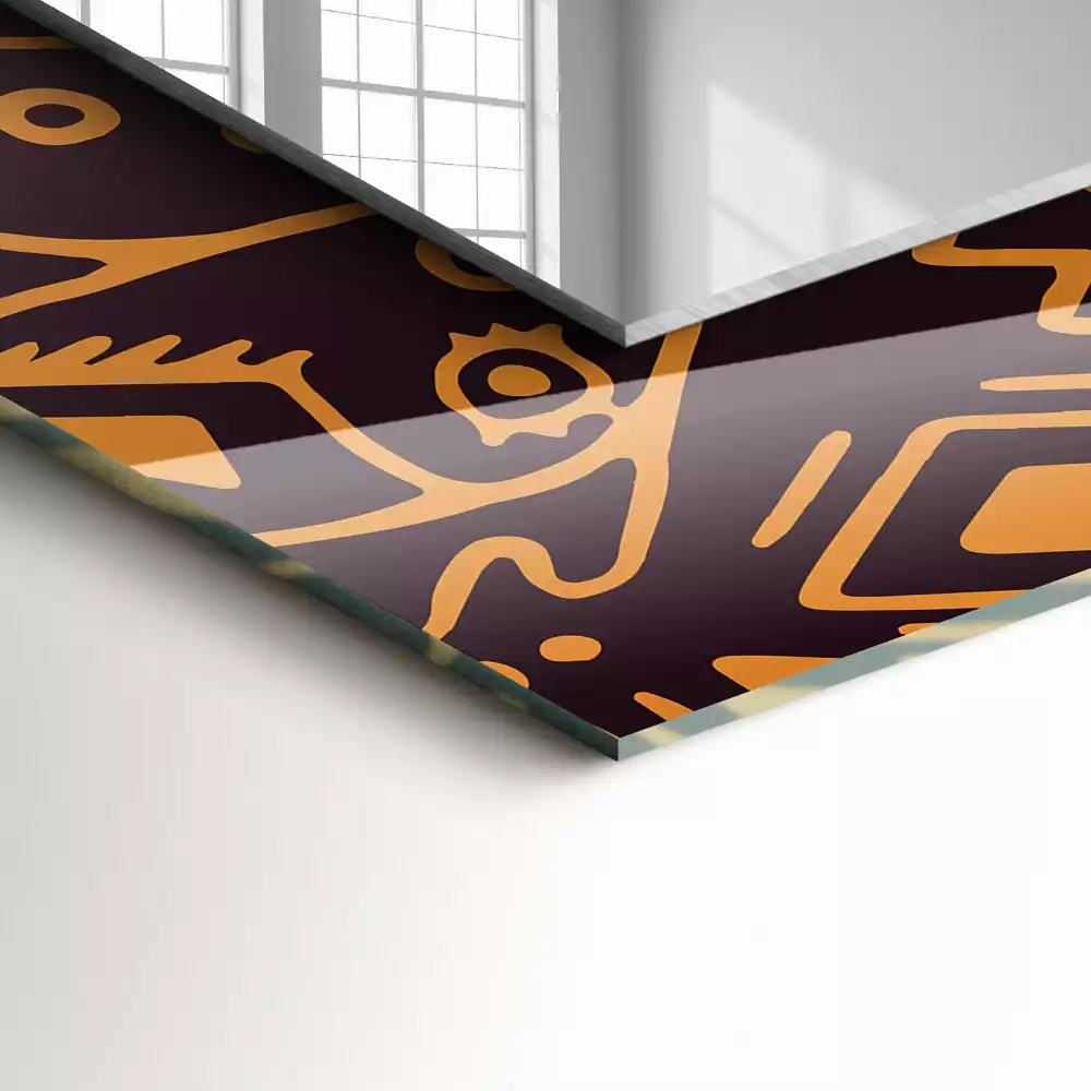 Négyszögletes tükör fali dísz Etnikai minta