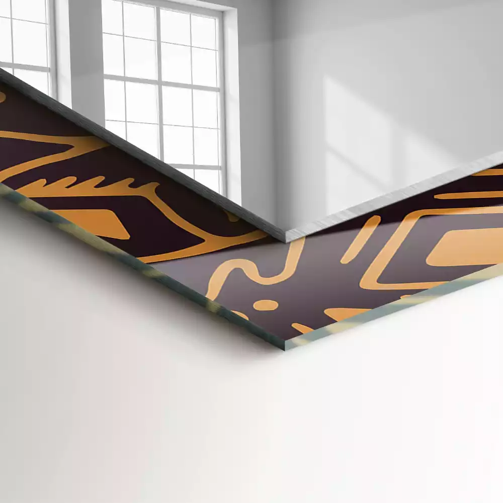 Négyszögletes tükör fali dísz Etnikai minta