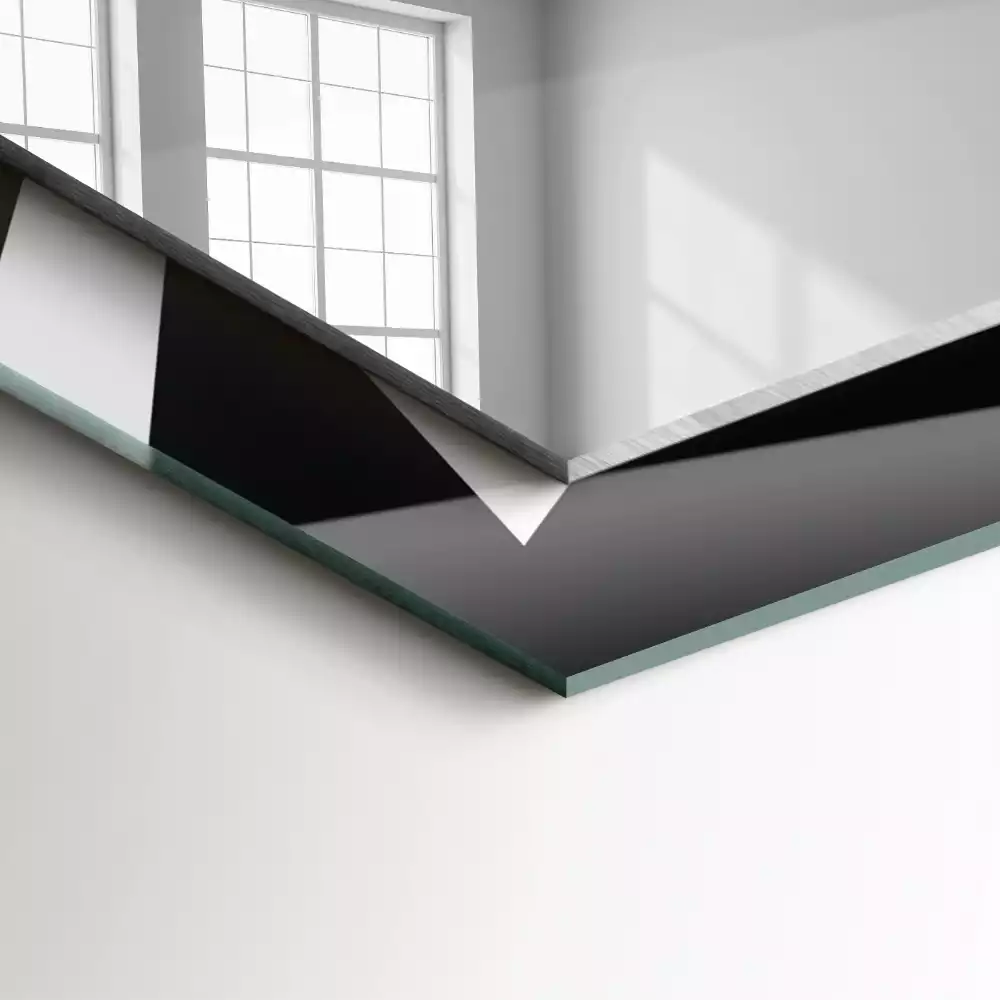 Négyszögletes tükör fali dísz Fekete-fehér geometria