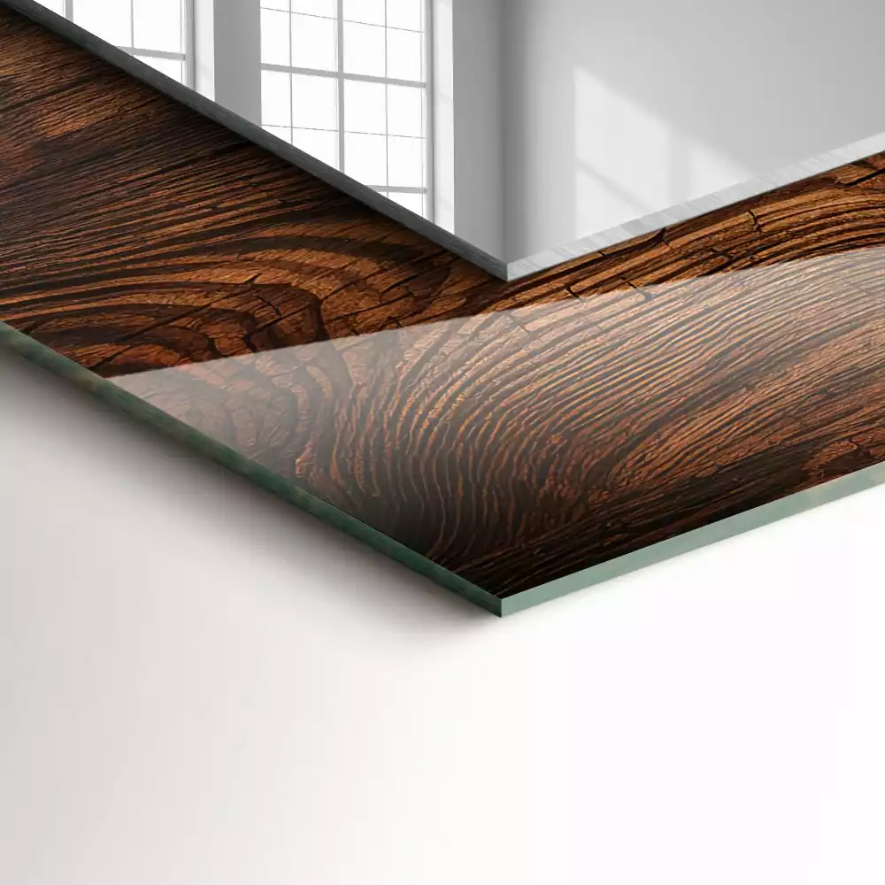 Négyszögletes tükör fali dísz Fa tábla textúra