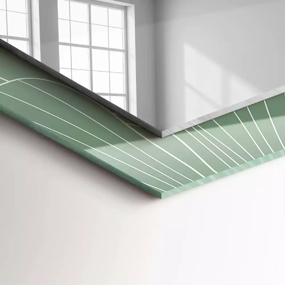 Négyszögletes tükör fali dísz Ginkgo levelek