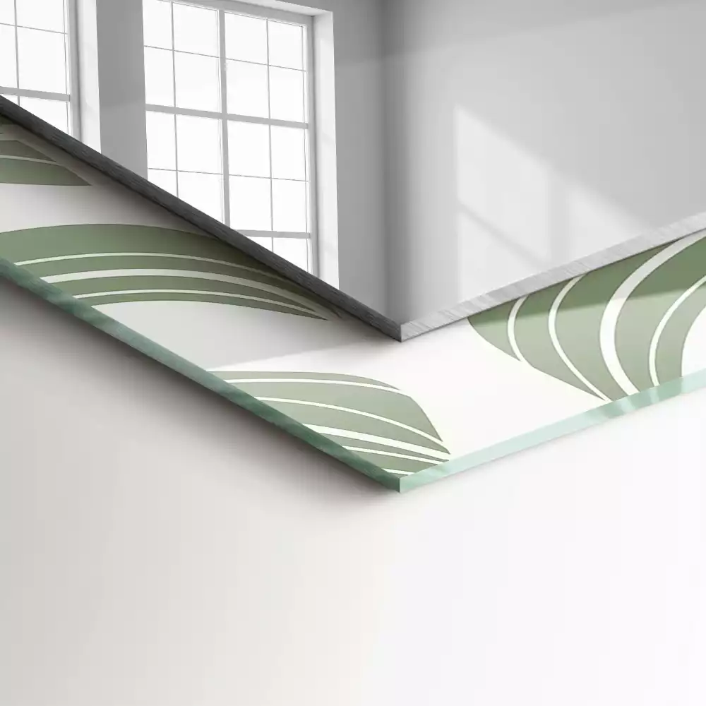 Négyszögletes tükör fali dísz Monstera levelek