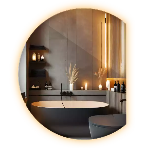 Tükör vágott oldallal látványos LED világítással