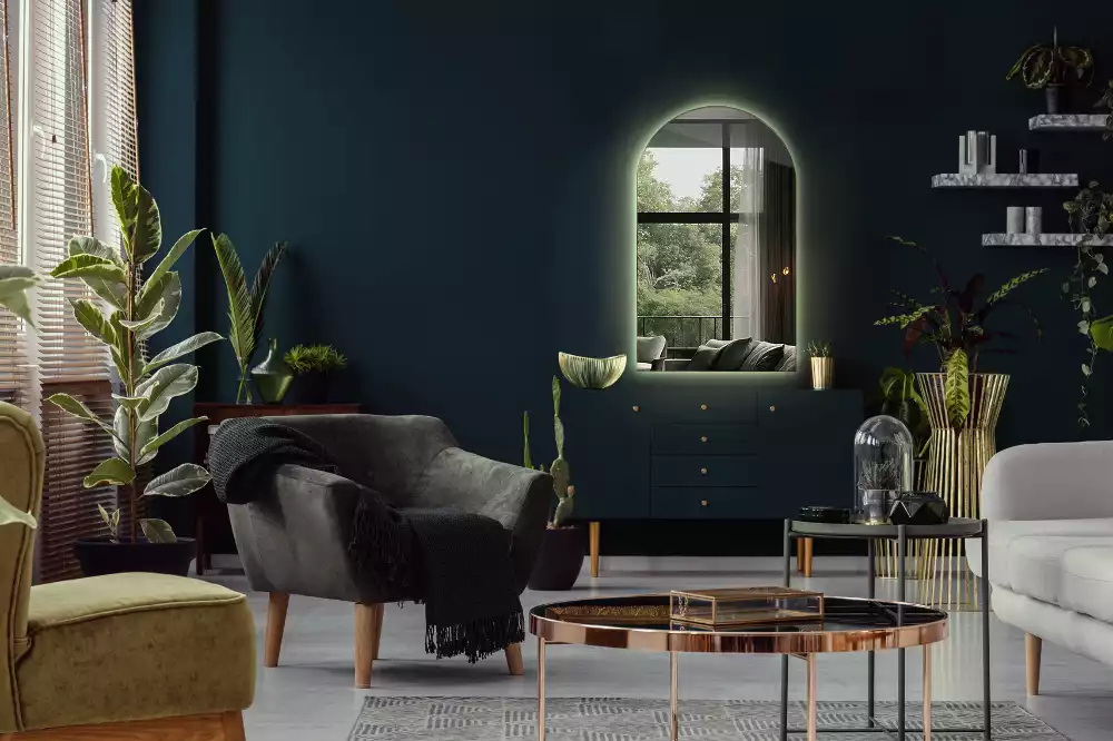 Íves tükör led világítással