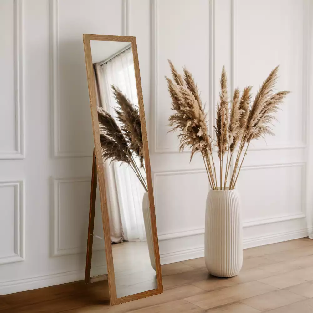 Álló tükör tölgyfa kerettel