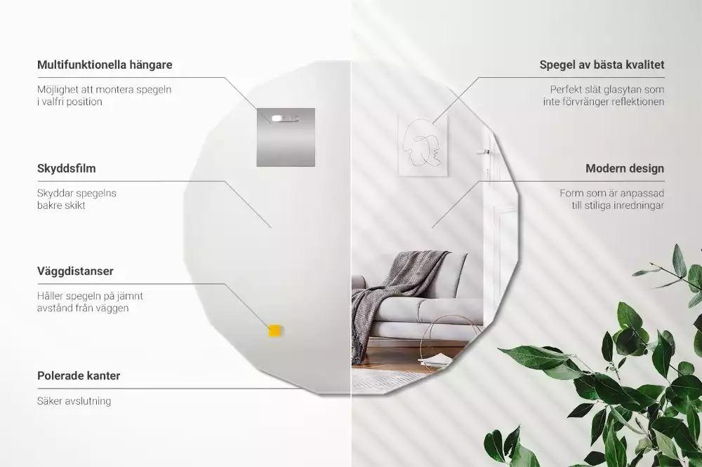 Geometriai tükör modern design