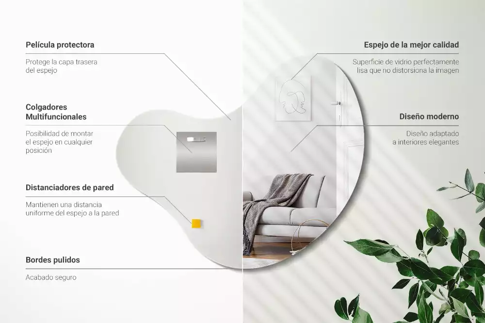 Organikus tükör keret nélküli függő