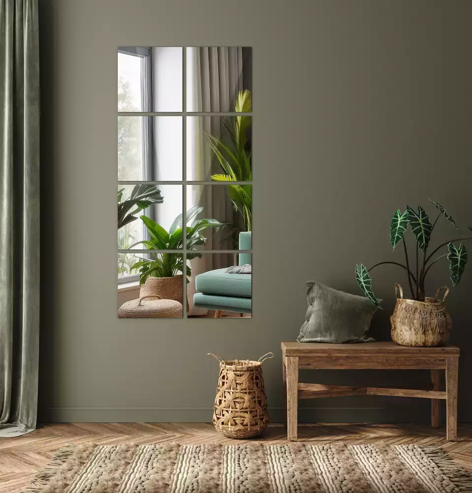 Tükör csempék négyzet alakú dekoratív