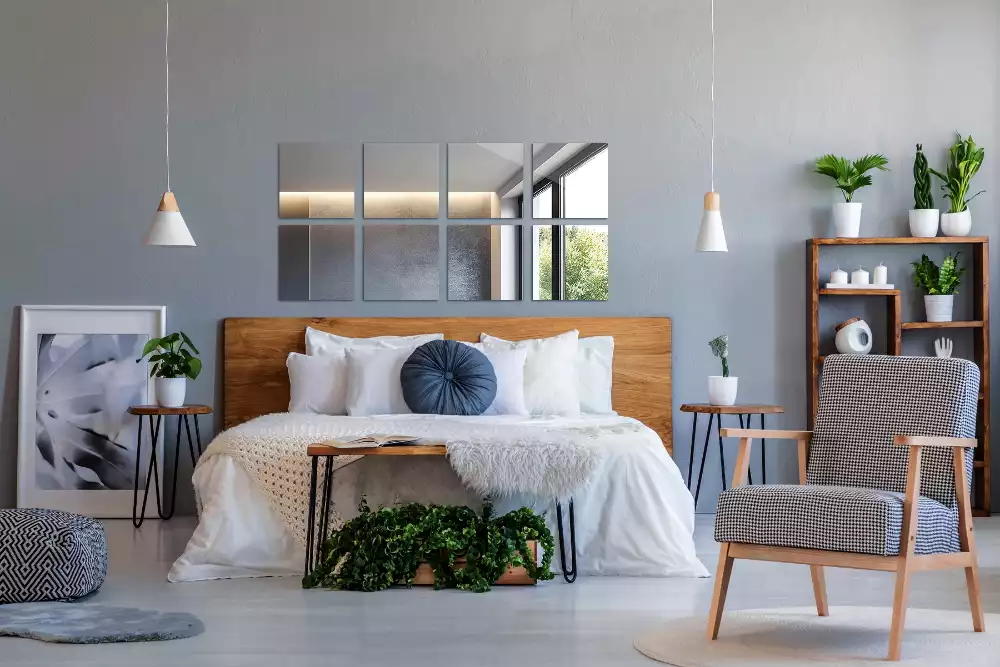 Tükör csempék négyzet alakú dekoratív