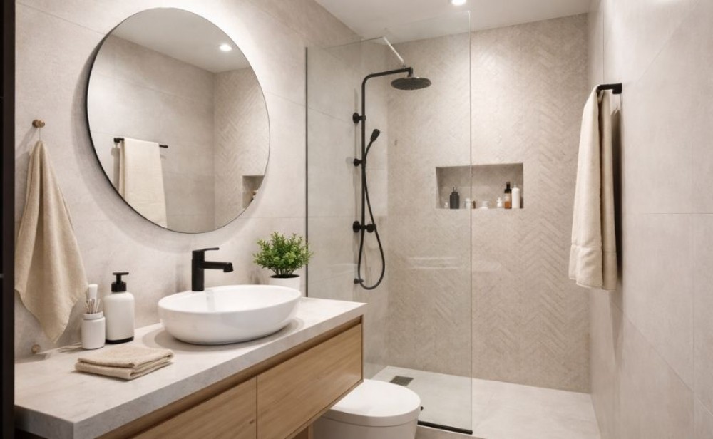 kis fürdőszoba zuhanyzóval